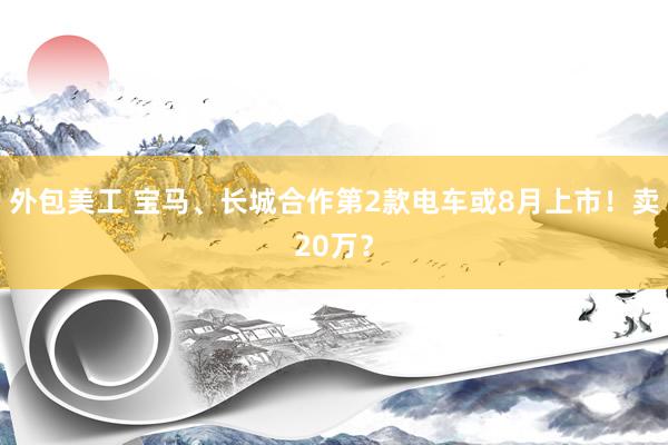 外包美工 宝马、长城合作第2款电车或8月上市！卖20万？