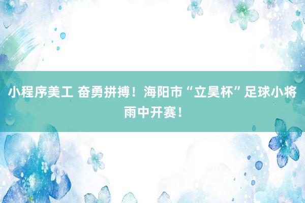 小程序美工 奋勇拼搏！海阳市“立昊杯”足球小将雨中开赛！